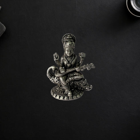 Pure Silver Saraswathi Antique Idol 17.02g